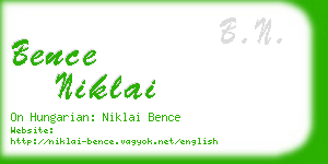 bence niklai business card